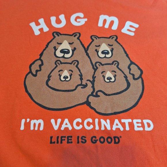 Life is‎ Good Melon Women's L ‘Hug me I’m Vaccinated’ Short Sleeve Crusher Tee - Picture 7 of 8